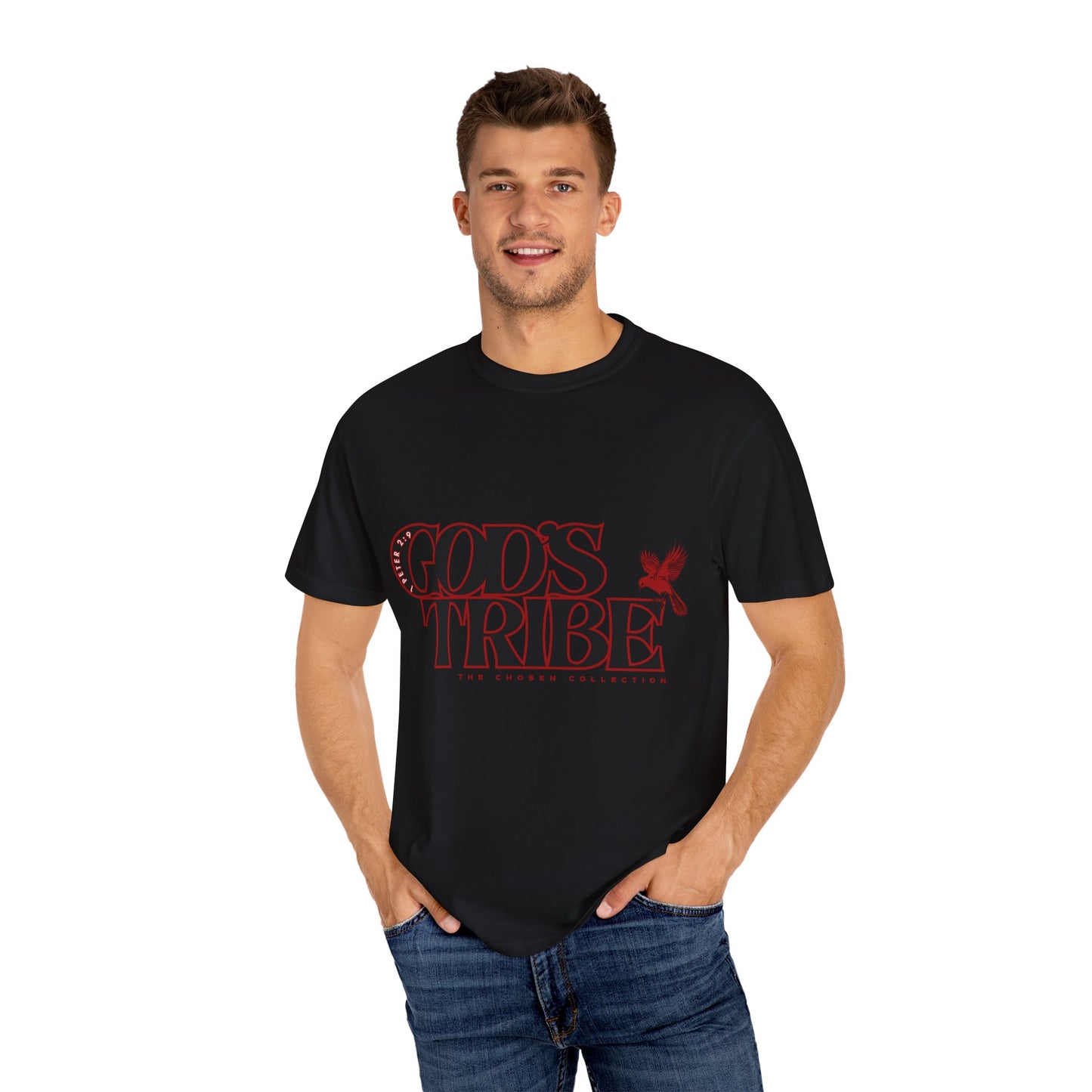 God's Tribe: The Chosen Collection Blessing Bird Red T-Shirt - Faith-Inspired Apparel