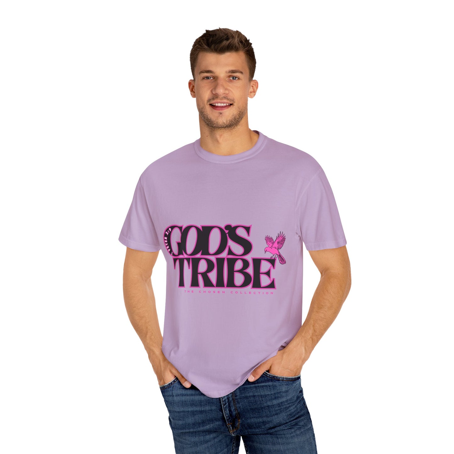 God's Tribe: The Chosen Collection Blessing Bird Pink T-Shirt – Faith-Inspired Apparel