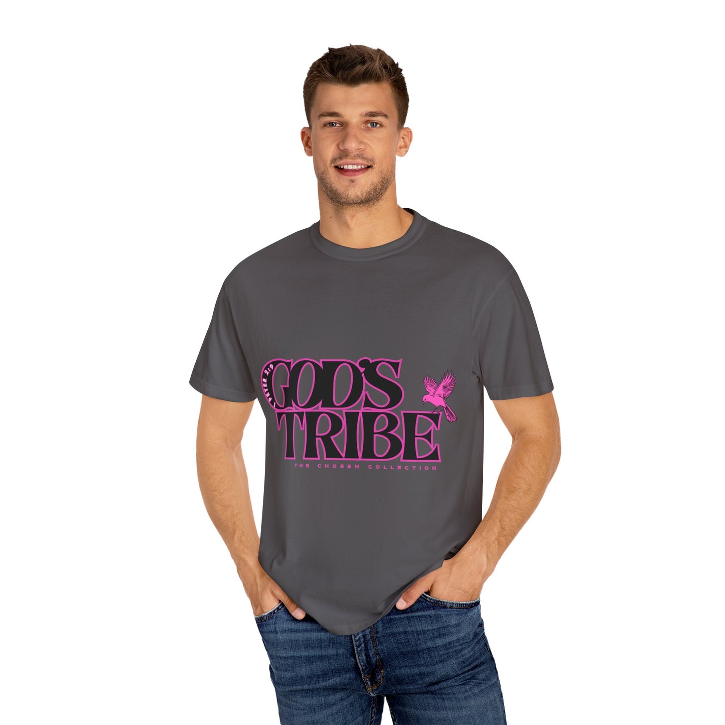God's Tribe: The Chosen Collection Blessing Bird Pink T-Shirt – Faith-Inspired Apparel