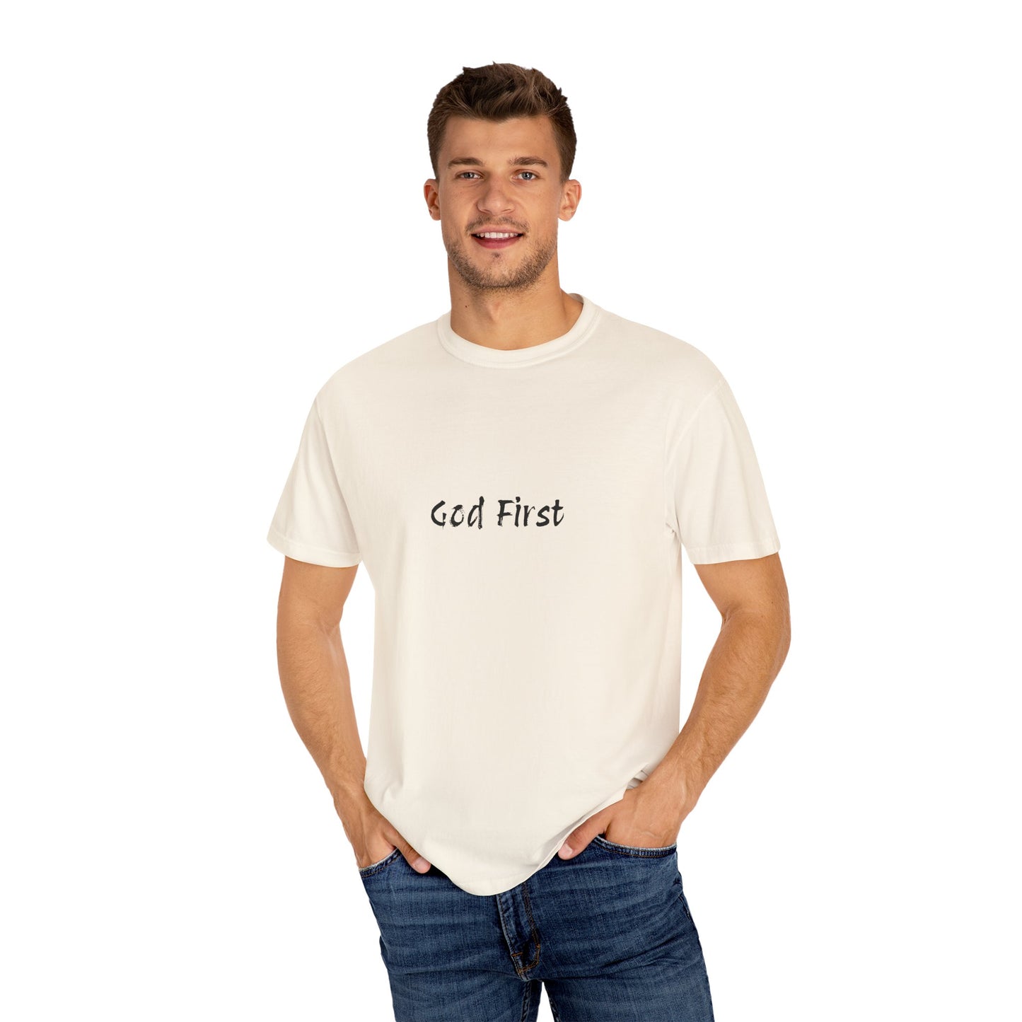 God First Unisex Garment-Dyed T-Shirt - Comfortable and Faith-Inspired Apparel
