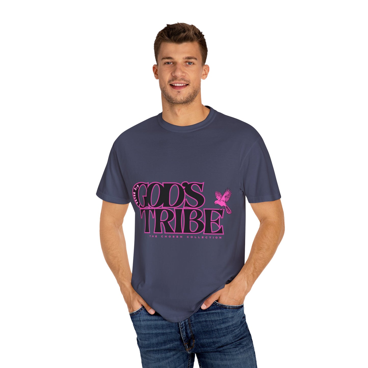 God's Tribe: The Chosen Collection Blessing Bird Pink T-Shirt – Faith-Inspired Apparel