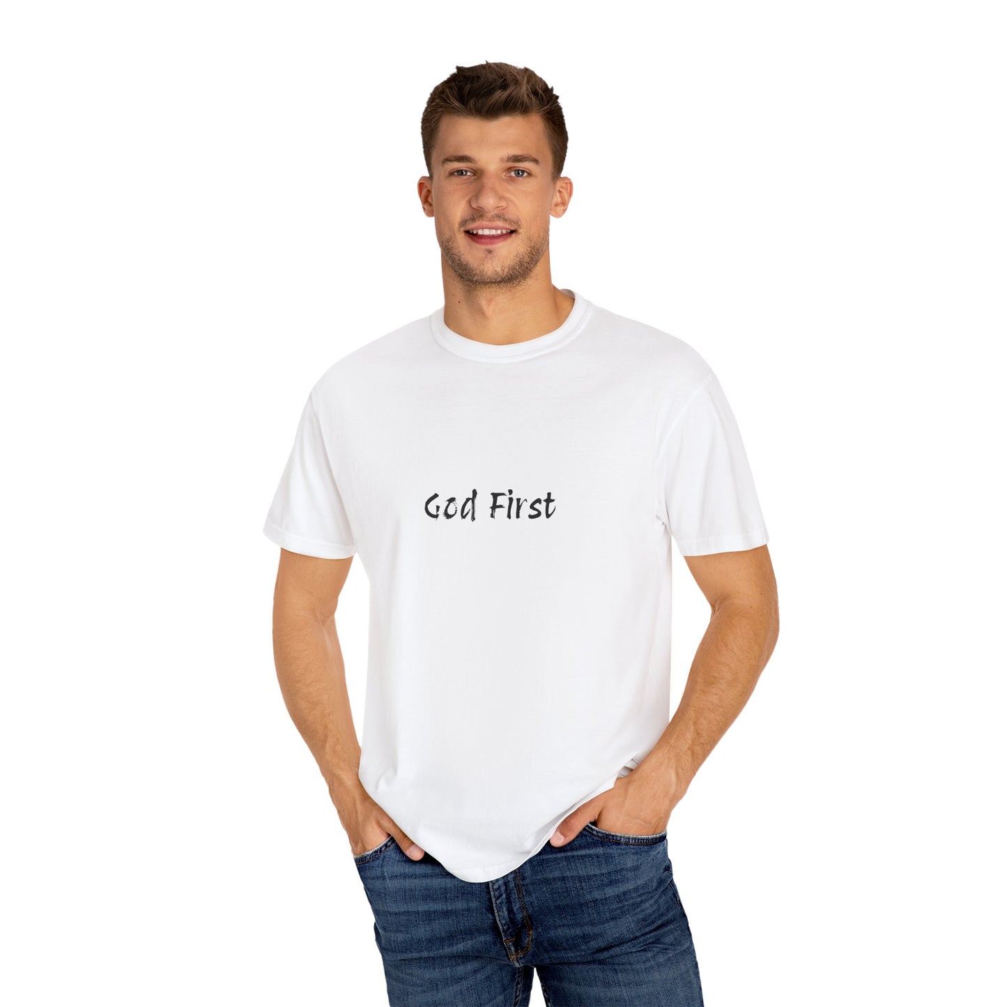 God First Unisex Garment-Dyed T-Shirt - Comfortable and Faith-Inspired Apparel