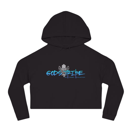 Stylish Women's Cropped Hooded Sweatshirt - 'God's Tribe' Graphic, Casual Chic, Perfect for Everyday Wear, Gifts, and Celebrations